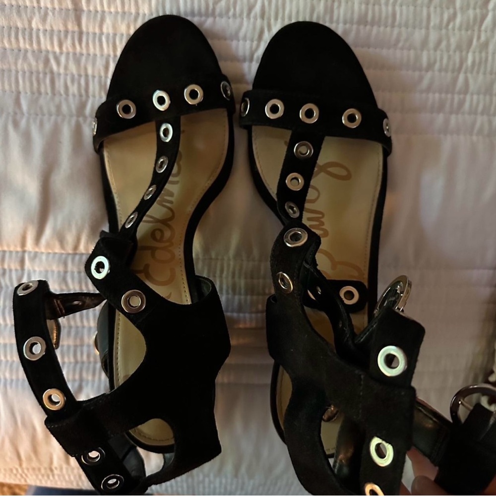 Stylish Black Sandals with Silver Accents